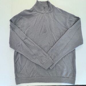 Patagonia Men's Large Quarter 1/4 Zip Lambswool Blend Mock Neck Sweater Gray